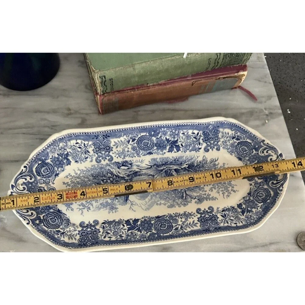 Vintage Villeroy & Boch Blue Serving Platter Wall Plate Burgenland Cottage 12”